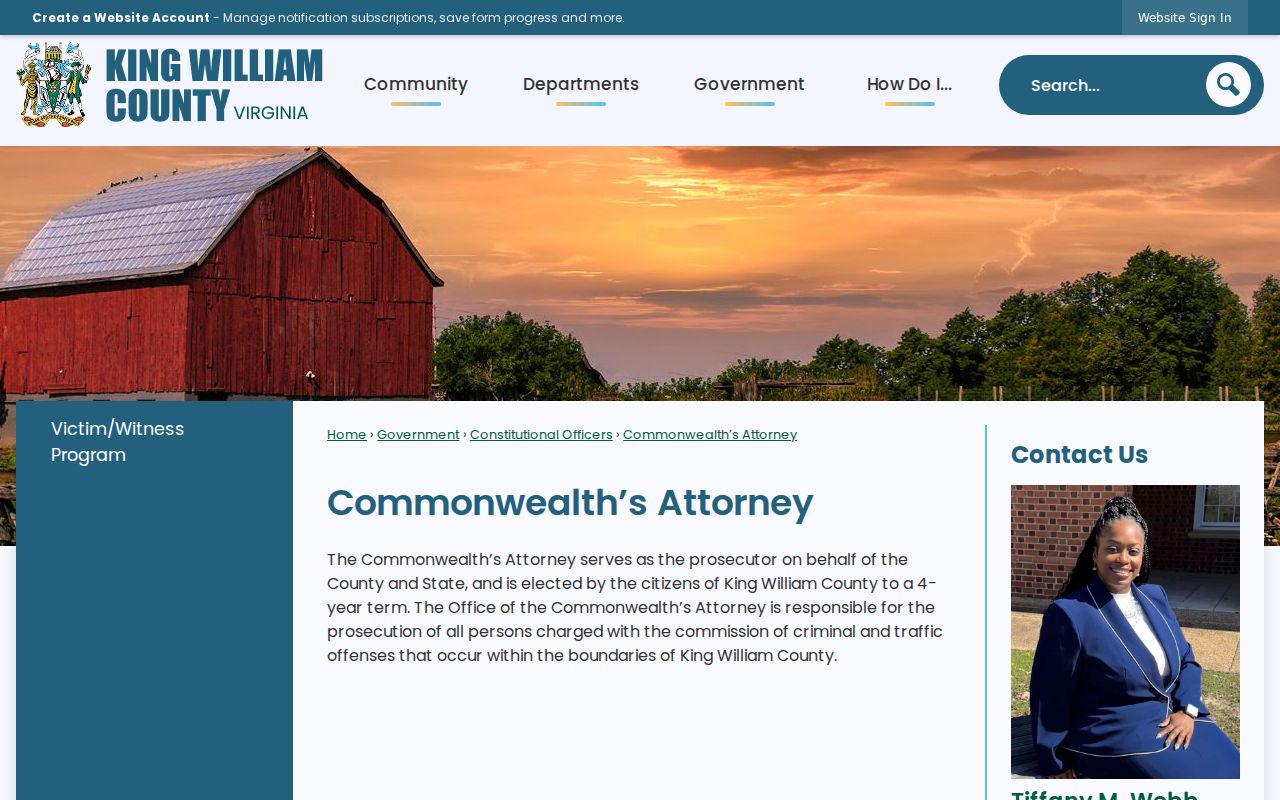 King William County criminal court cases and Commonwealth's Attorney office
